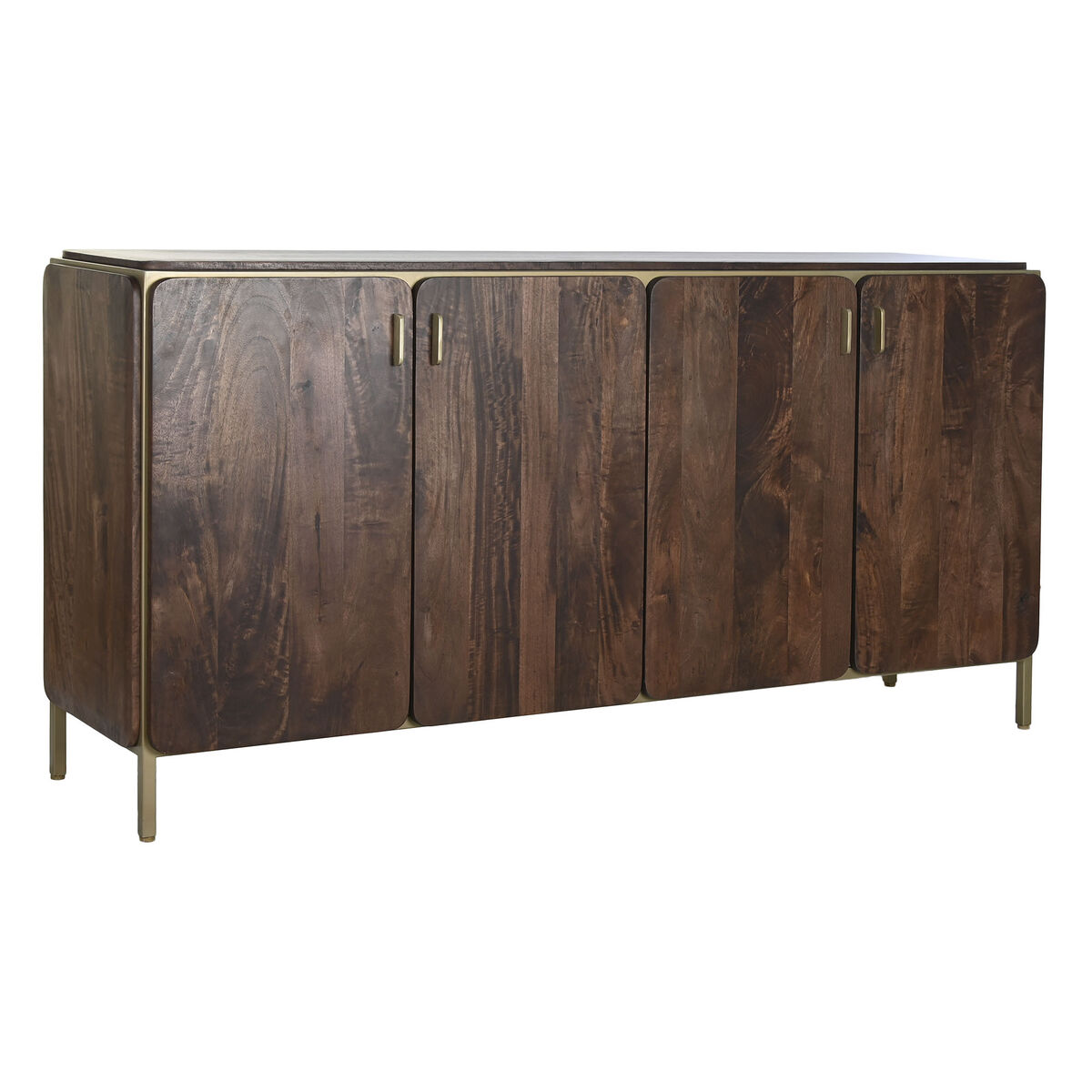 Credenza Dkd Home Decor Marrone Acciaio Legno Di Mango 160 X 40 X 81 cm