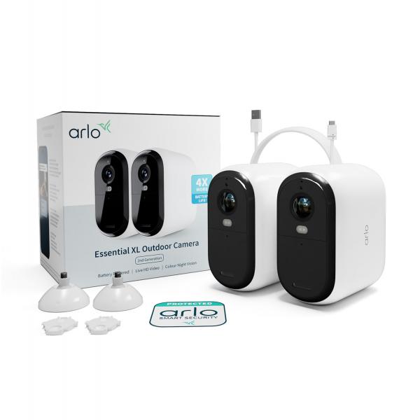 Pacchetto 2 Telecamere - Arlo - Fhd Xl Essential2 - Esterno - Batteria - Visione Notturna