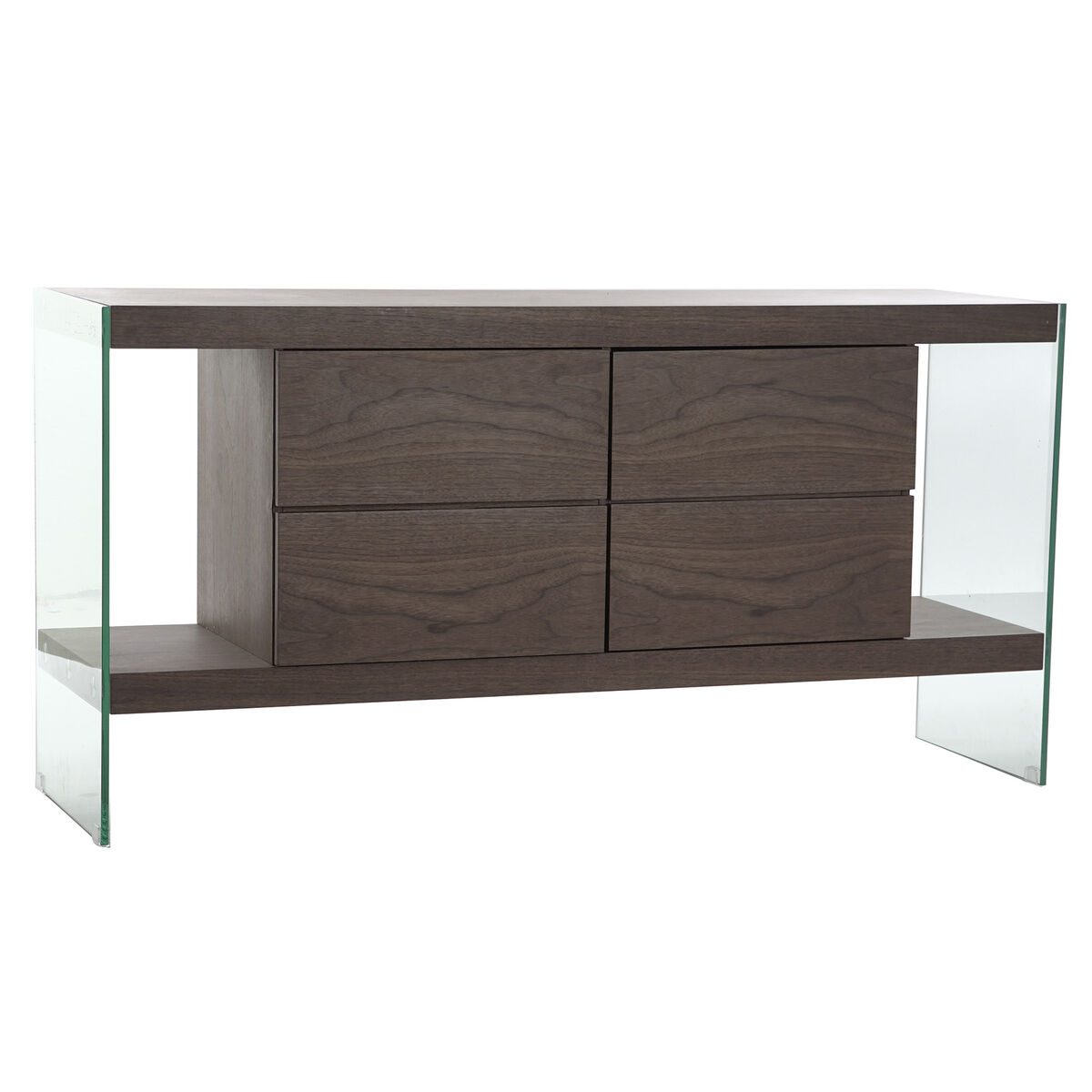 Credenza Dkd Home Decor Marrone Trasparente Cristallo Legno Di Noce Legno Mdf 160 X 45 X 80 cm