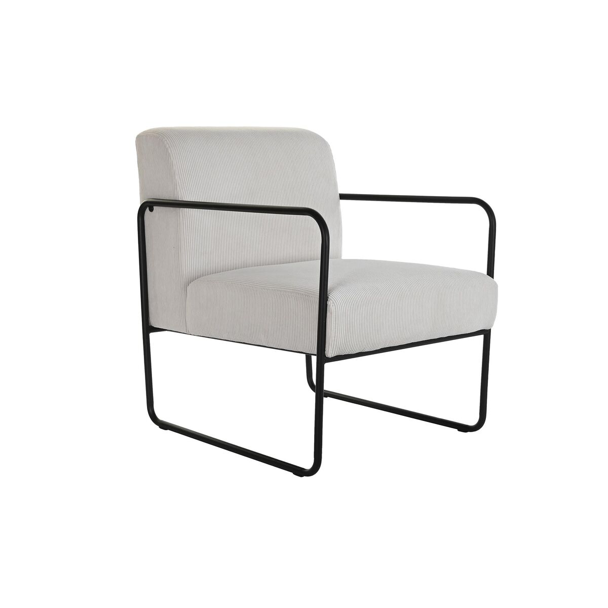 Poltrona Dkd Home Decor Nero Poliestere Bianco Ferro (64 X 74 X 79 Cm)