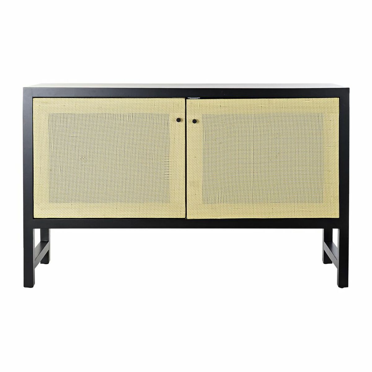 Credenza Dkd Home Decor Nero Naturale Rattan Abete 120 X 38 X 76 cm - Image 6