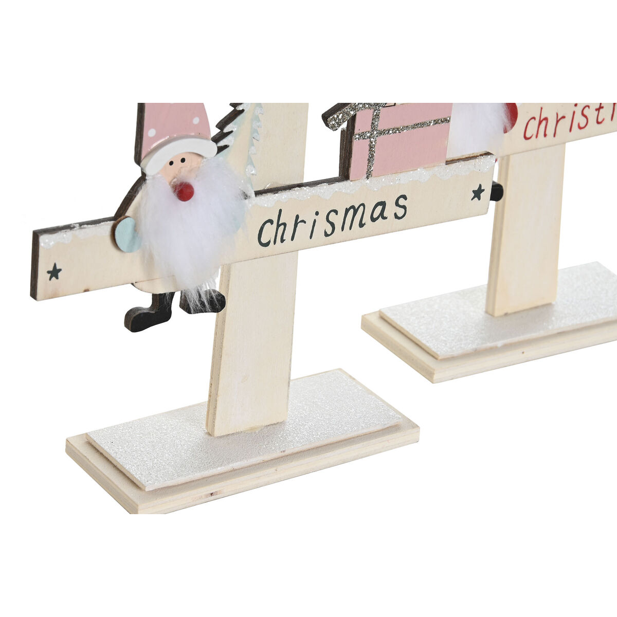 Albero Di Natale Dkd Home Decor Rosso Rosa Legno 17,5 X 5 X 38 Cm (2 Unità) - Image 3