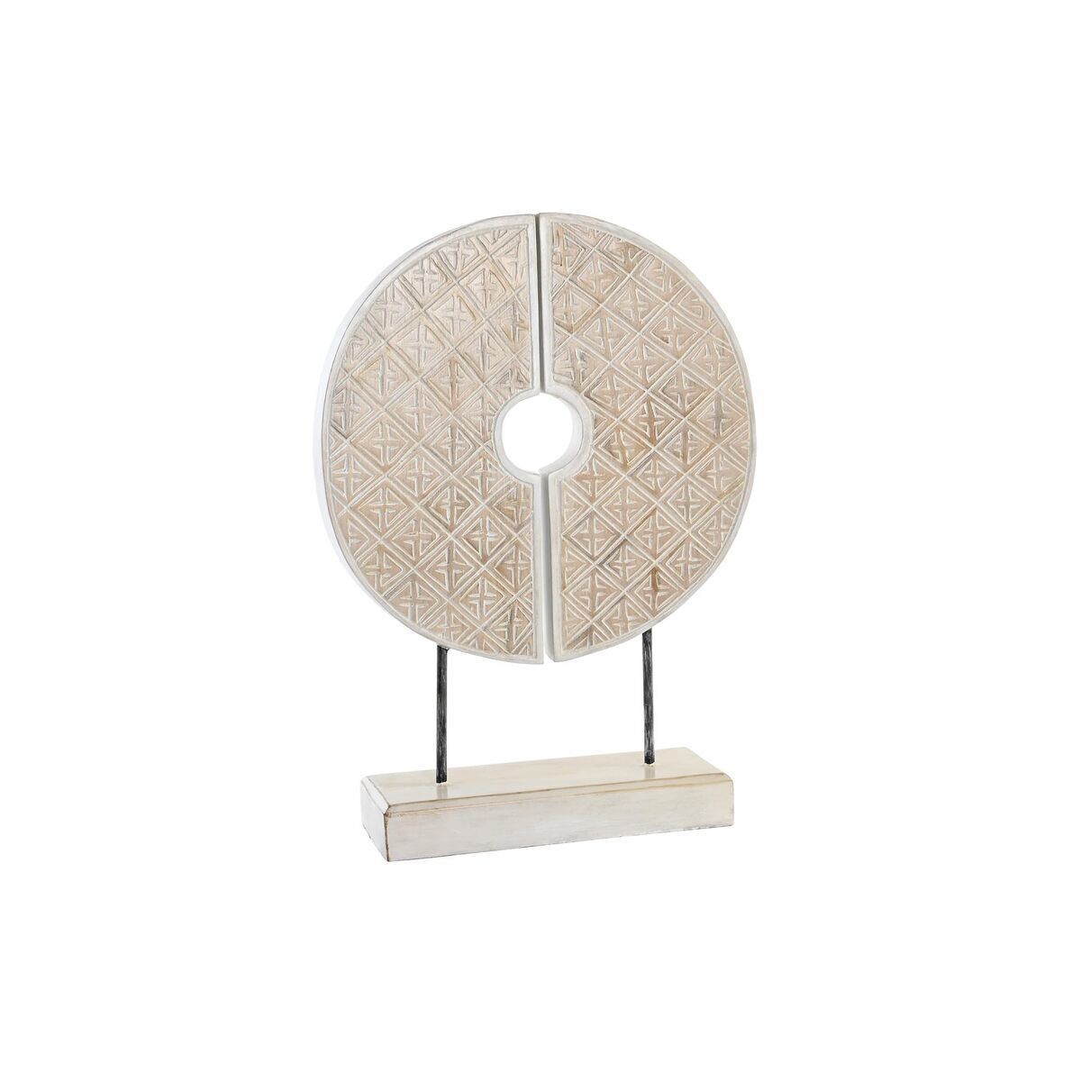 Statua Decorativa Dkd Home Decor Bianco Ferro Cerchi (41 X 12 X 55 Cm)