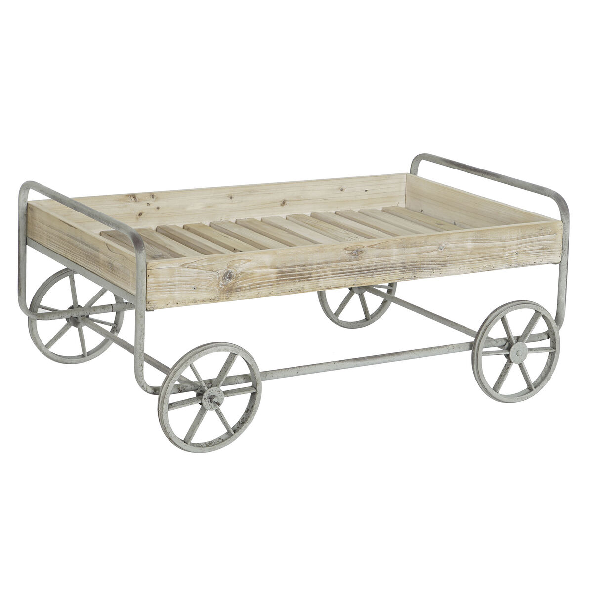 Tavolo Aggiuntivo Dkd Home Decor Grigio Naturale Metallo Abete Legno Di Abete 110 X 67 X 46 cm