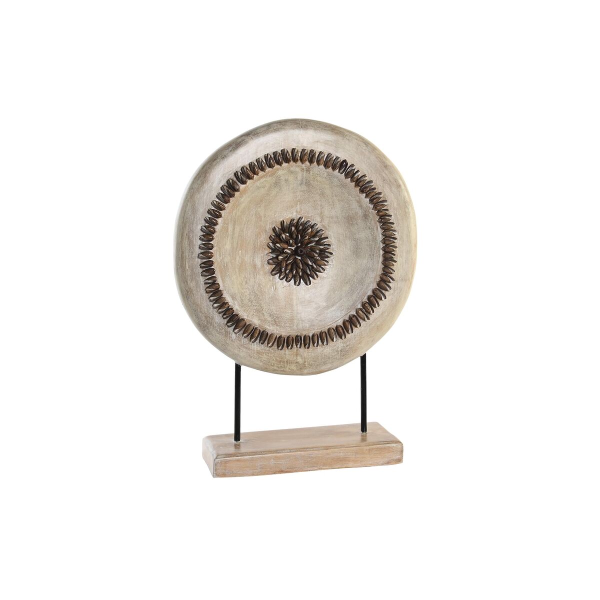 Statua Decorativa Dkd Home Decor Beige Ferro Cerchi (39 X 12 X 55 Cm)