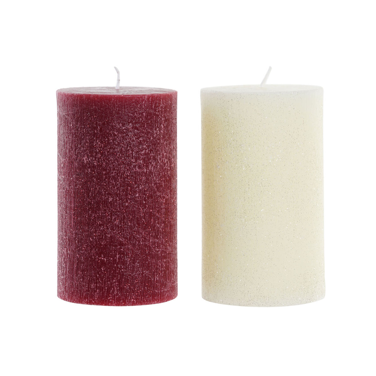 Candela Dkd Home Decor Bianco Rosso Natale 9 X 9 X 15 Cm (2 Unità) - Image 3