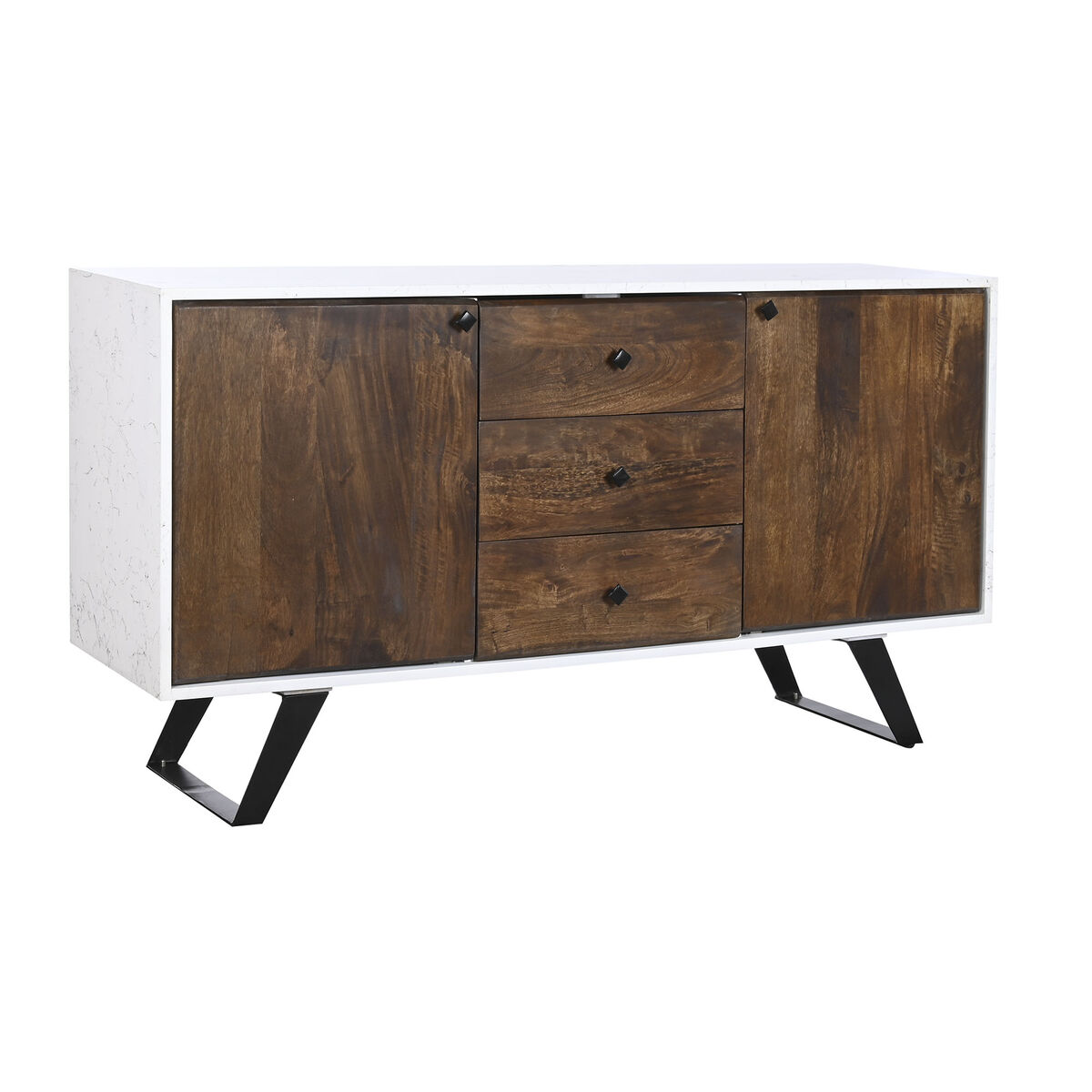 Credenza Dkd Home Decor Bianco Marrone Scuro Legno Di Mango 150 X 40 X 80 cm