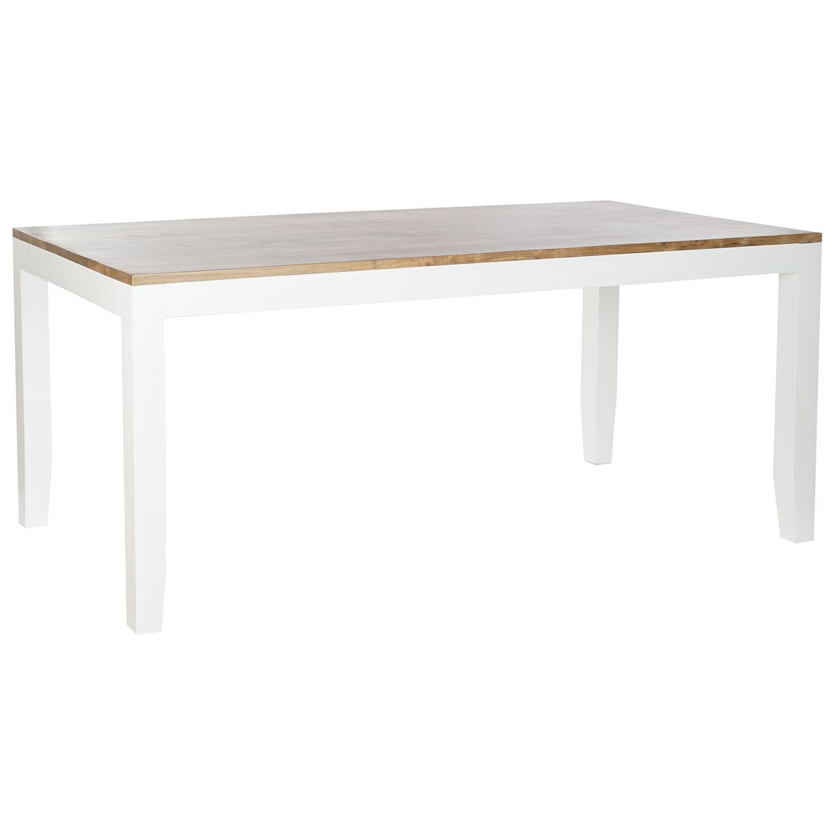 Tavolo Da Pranzo Dkd Home Decor Bianco Marrone Legno Di Acacia Legno Di Mango 200 X 100 X 80 cm
