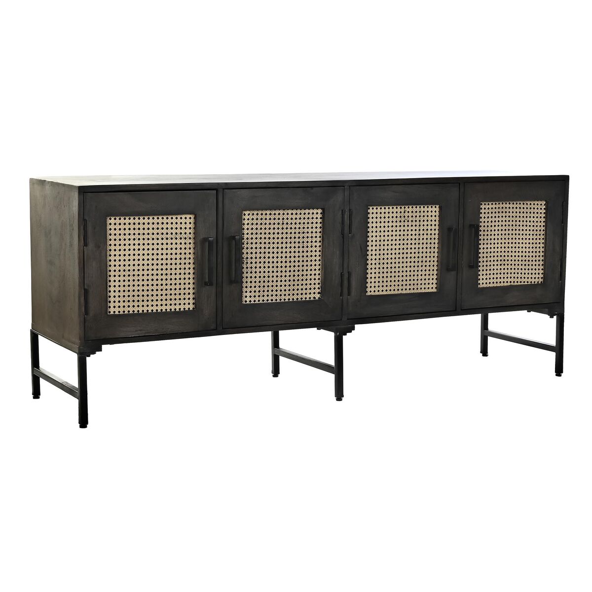 Credenza Dkd Home Decor   Marrone Rattan Legno Di Mango 155 X 40 X 61,5 cm