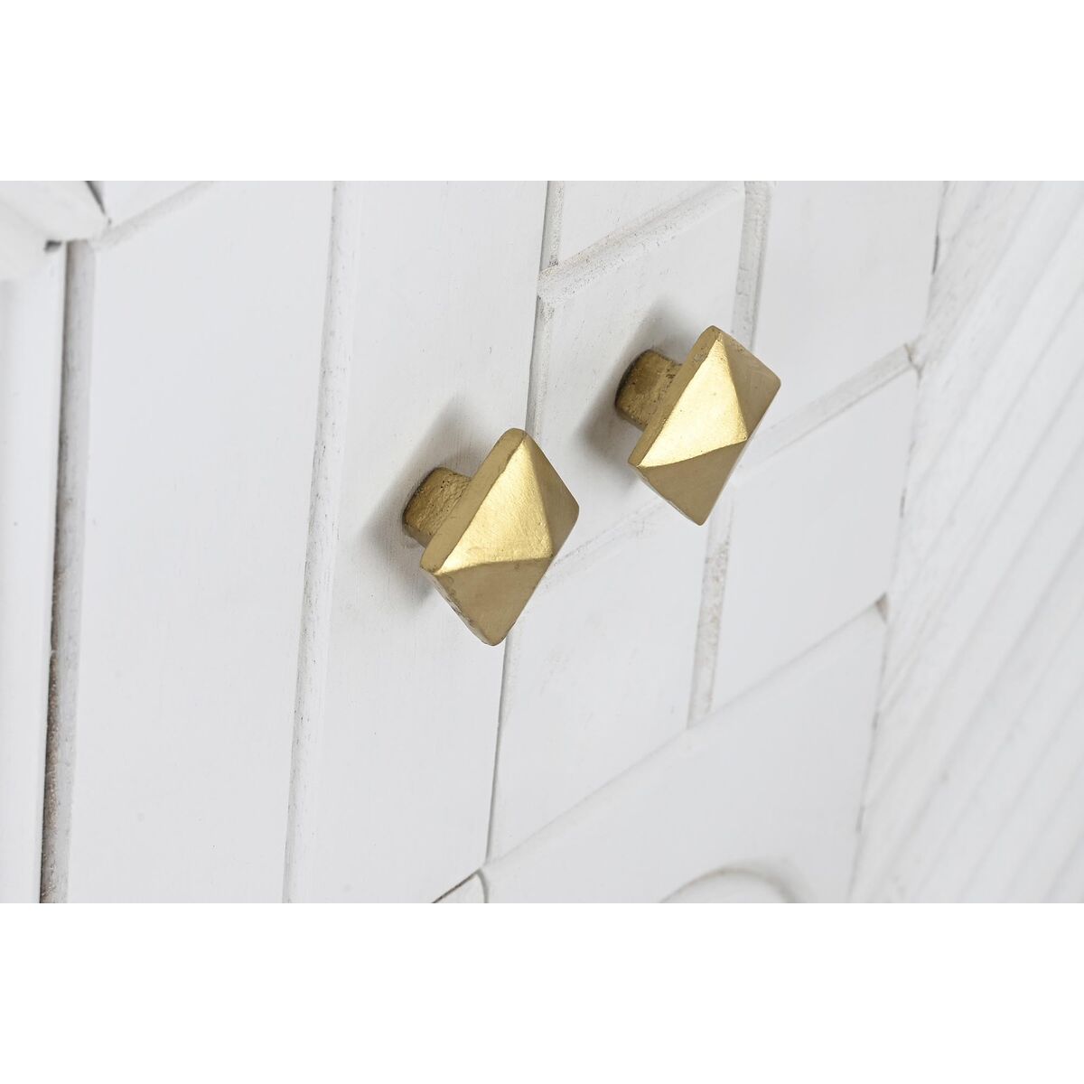 Credenza Dkd Home Decor Bianco Ottone Legno Di Mango 157 X 43 X 84 Cm 153 X 43 X 84 Cm Rombos - Image 3