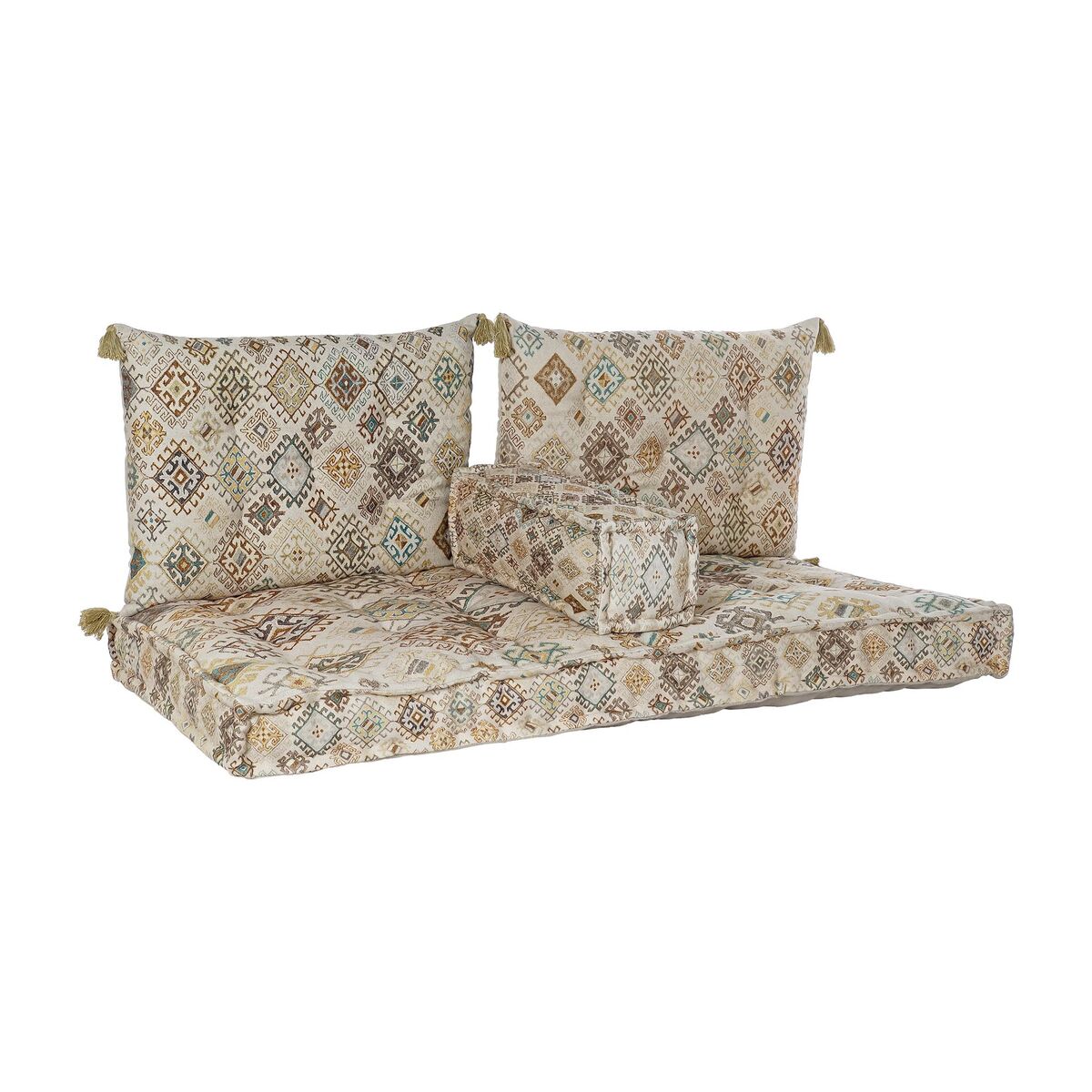 Divano A 2 Piazze Dkd Home Decor Giallo Marrone Beige 145 X 76 X 13 cm