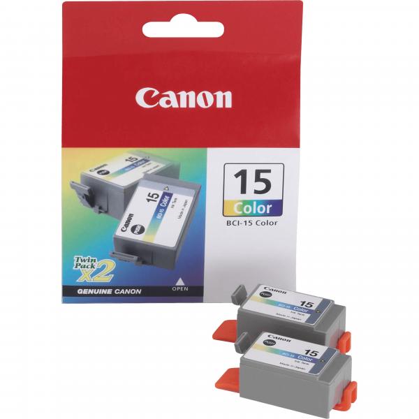 Canon BcI-15 Color Twin Pack - Confezione Da 2 - 7,5 Ml - Colore (ciano, Magenta, Giallo)