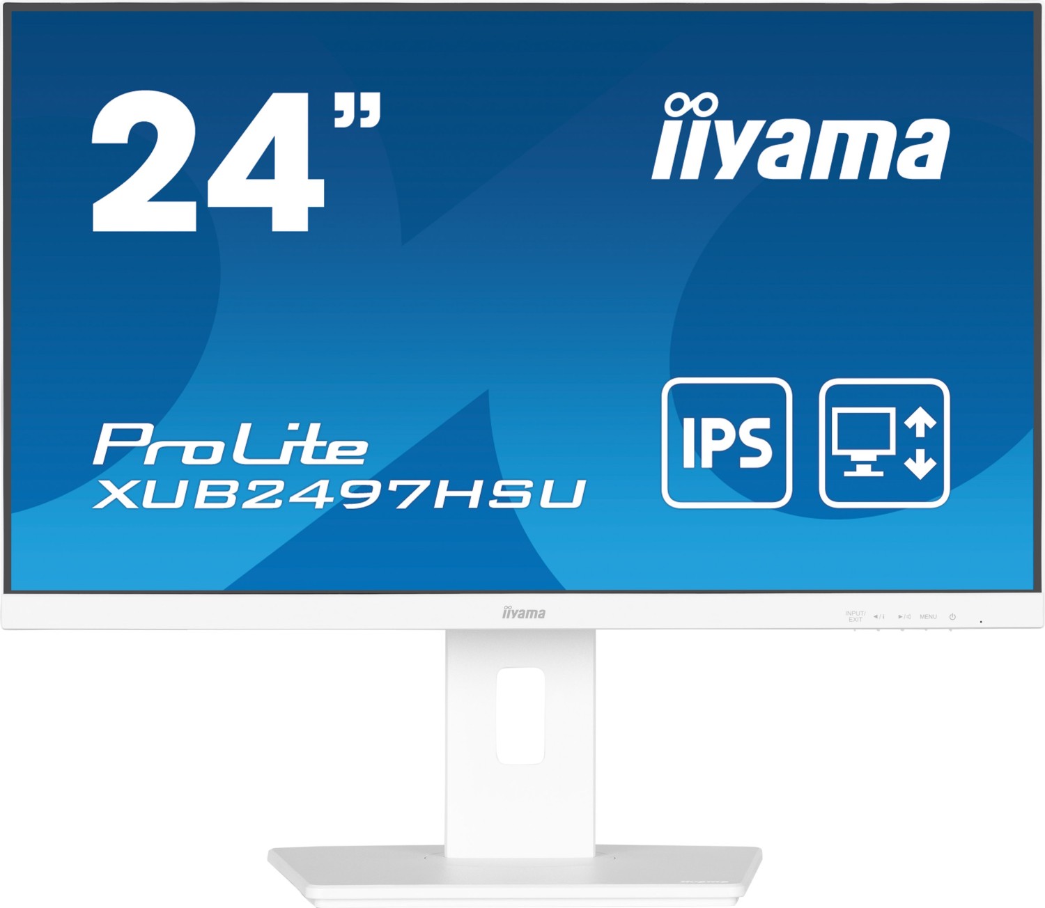 Iiyama 24" White IpS-Panel, 1920x1080@100hz, 15cm Height Adj. Stand, 1ms (mprt), Adaptive Sync, 300cd/m², Speakers, Hdmi, Displayport, Speakers, Usb