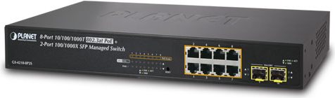 Planet GS-4210-8p2s - Switch - L4 - Managed - 8 X 10/100/1000 (poe+) + 2 X Sfp - An Rack Montierbar - Poe+ (120 W) (gS-4210-8p2s)