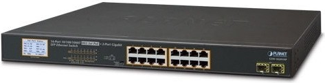 Planet GsW-1820vhp - Switch - 16 X 10/100/1000 + 2 X Gigabit Sfp - An Rack Montierbar - Poe+ (300 W) (gsW-1820vhp)