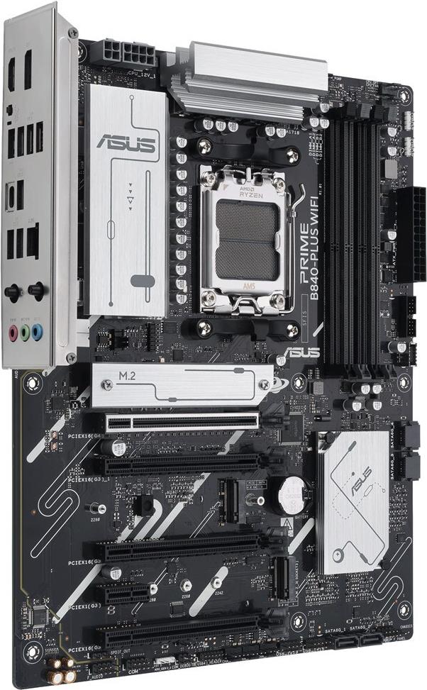 Asus Prime B840-Plus Wifi - Motherboard - Atx - Socket Am5 - Amd B840 Chipsatz - UsB-C 3,2 Gen 1, Usb 3,2 Gen 1 - 2,5 Gigabit Lan, Bluetooth, WI-Fi 6