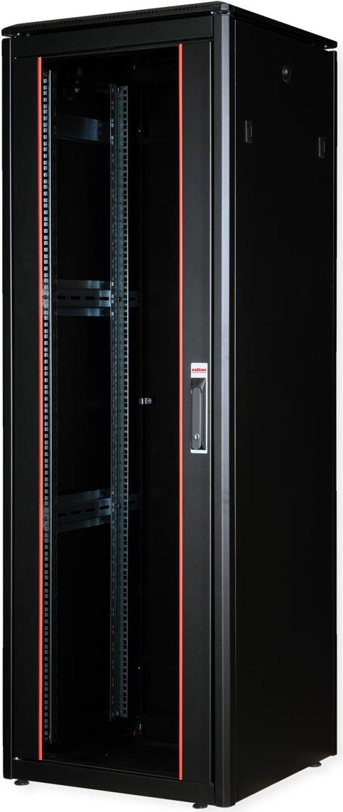 Roline Pro - Schrank Netzwerkschrank - Mit Glastür, 600 X 600 Mm (b X T) - Ral 9005, Jet Black - 36u - 48.3 Cm (19") (26.21.0228)