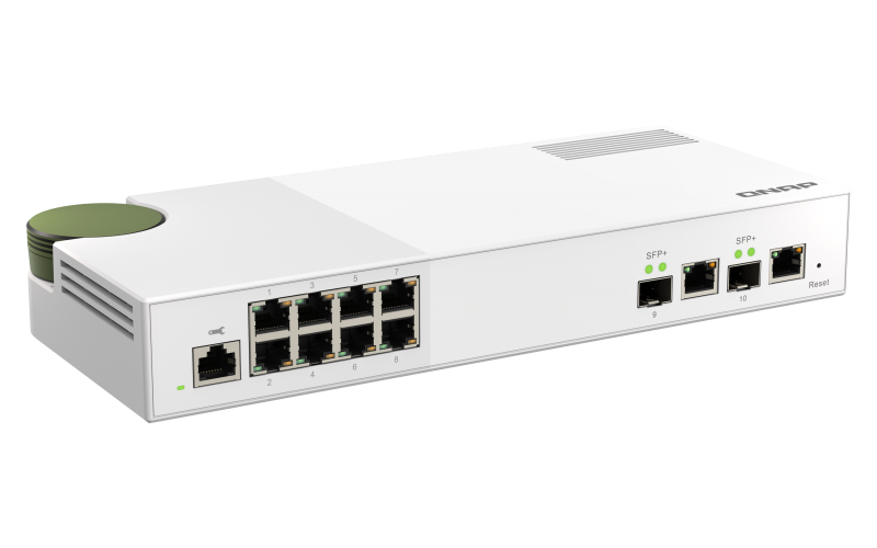 Qnap QsW-M2108R-2c - Switch - Managed - 8 X 2.5gbasE-T + 2 X Combo 10 Gigabit Sfp+/rJ-45 - Desktop, An Rack Montierbar
