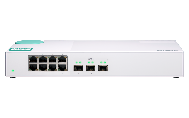 Qnap QsW-308s - Switch - Nicht Verwaltet - 3 X 10 Gigabit Sfp+ + 8 X 10/100/1000 - Desktop
