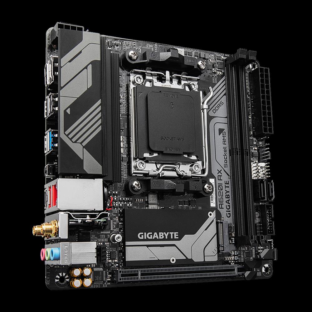 Gigabyte A620i Ax - 1,0 - Motherboard - MinI-Itx - Socket Am5 - Amd A620 Chipsatz - Usb 3,2 Gen 1, UsB-C 3,2 Gen 1, Usb 3,2 Gen 2 - 2,5 Gigabit Lan,