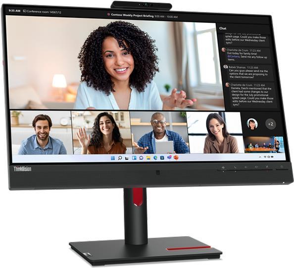 Lenovo Thinkvision T24mV-30, LeD-Monitor - (60.45 Cm(23.8" ), Schwarz, Full Hd, Hdmi, Displayport, UsB-C, Pivot, Webcam) (63d7uat3eu)