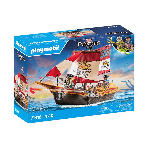 Playmobil 71318 Barca A Remi Pirata - Pirati - Con Due Personaggi, Due Cannoni - Dai 4 Anni In su