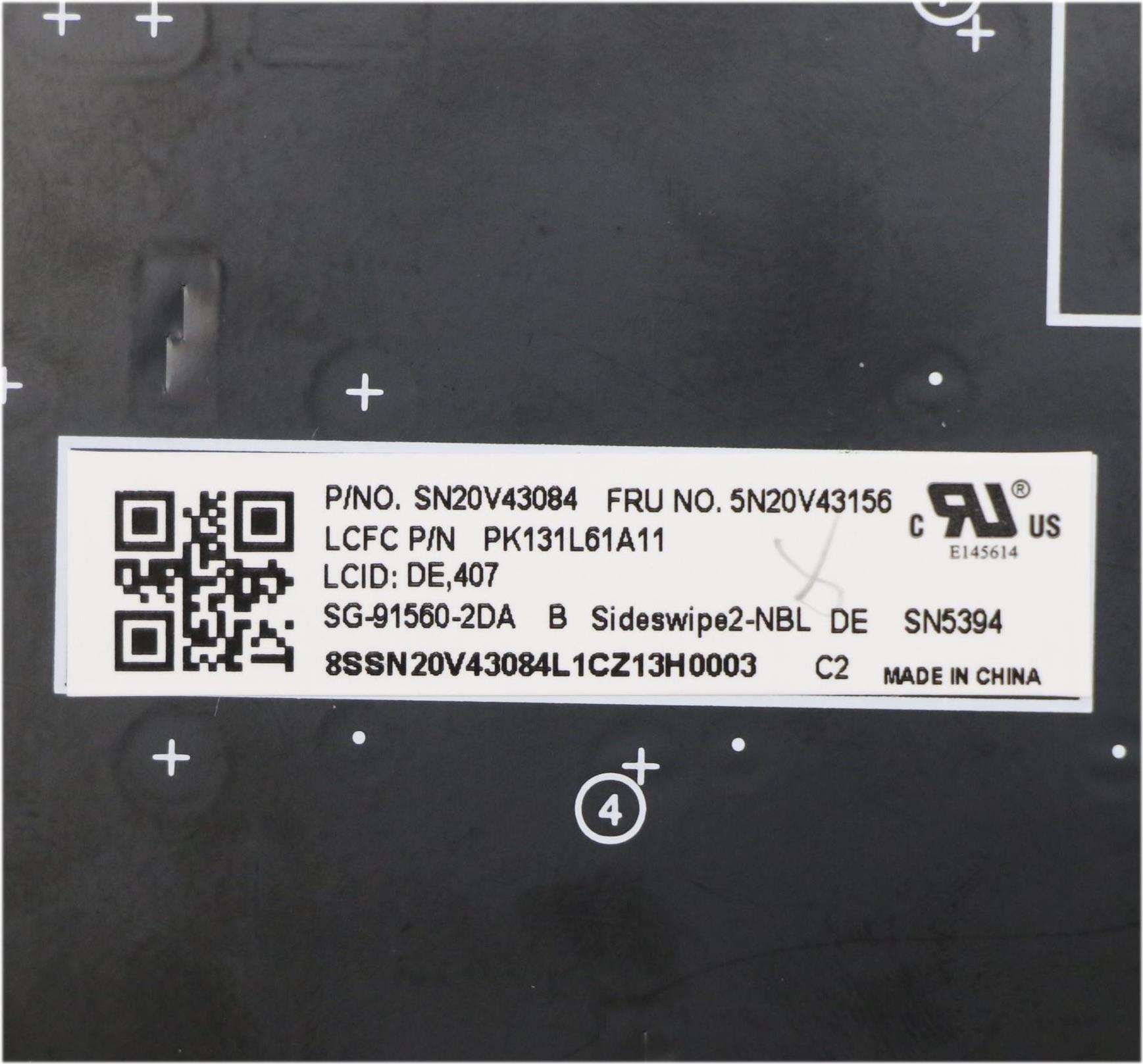 Lenovo LitE-On - Ersatztastatur Notebook - Mit Trackpoint - Deutsch - Für Thinkpad L13 Gen 2, L13 Yoga Gen 2, X13 Gen 1 (5n20v43156)