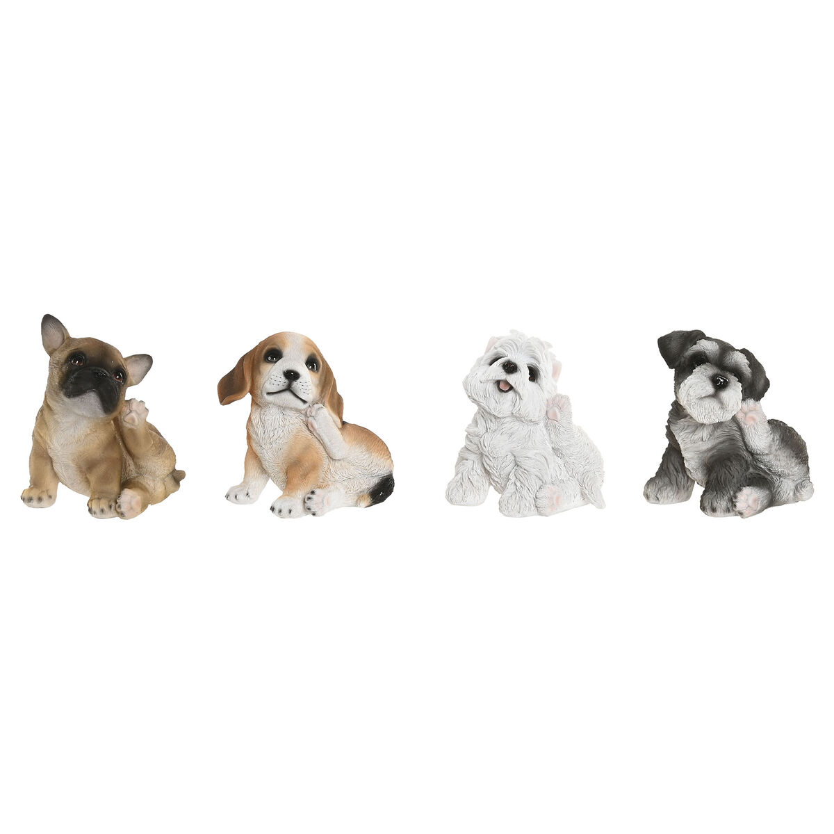 Statua Decorativa Home ESPRIT Multicolore Cane 13,5 X 12 X 17 CM (4 Unità)