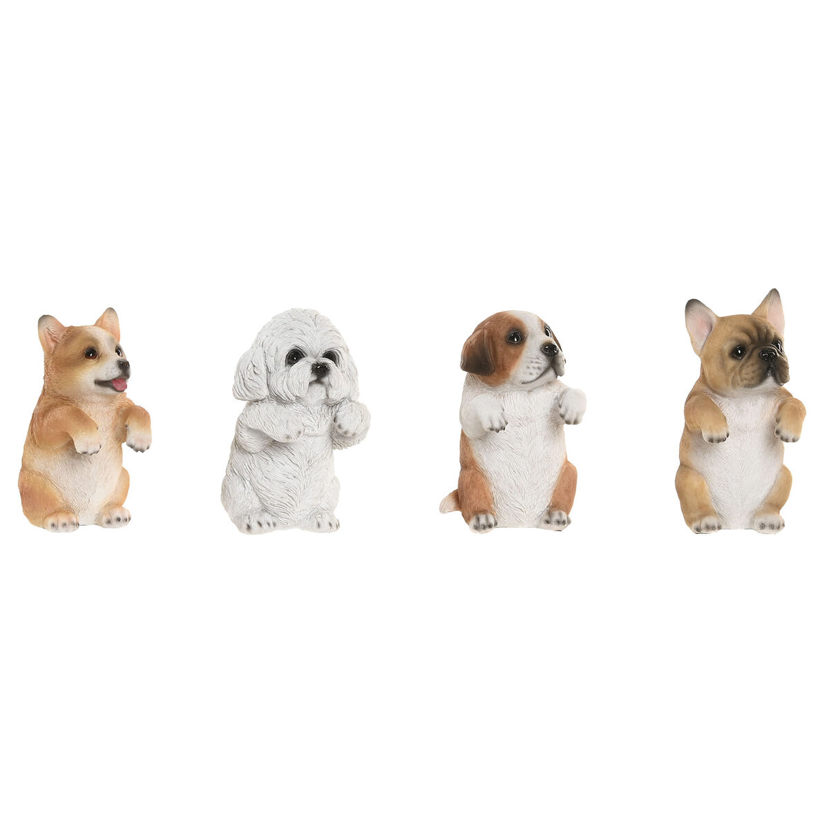 Statua Decorativa Home ESPRIT Bianco Marrone 8 x 8 x 14 cm (4 Unità)