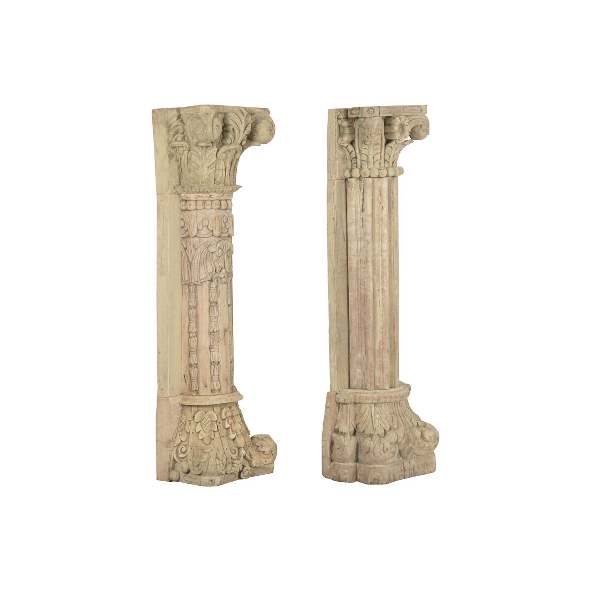 Statua Decorativa Home ESPRIT Naturale Colonna Decapaggio 35 X 25 X 125 CM