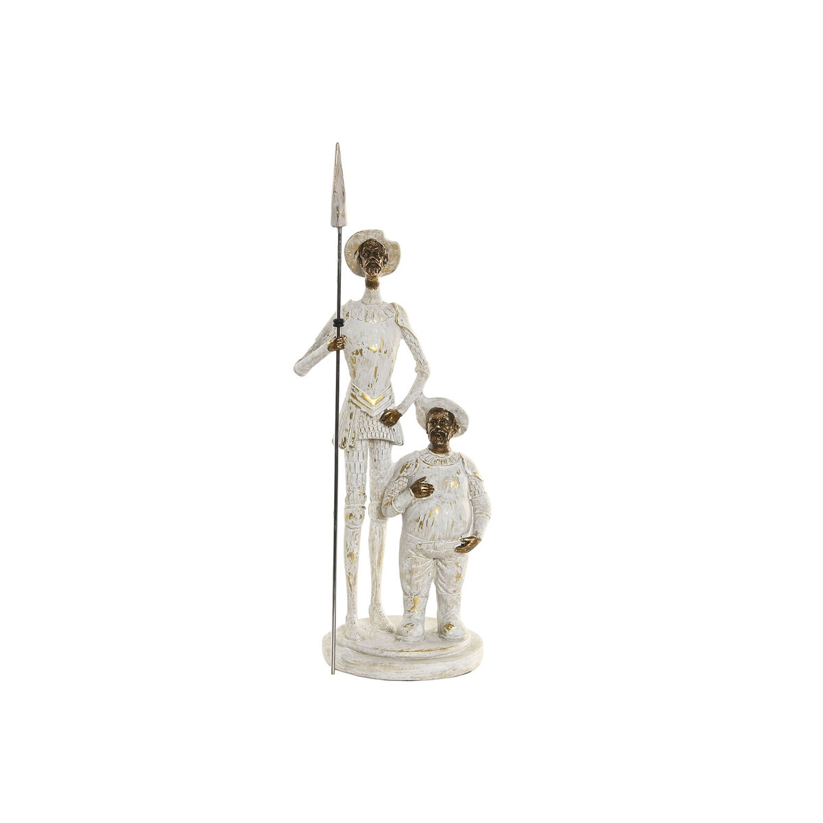 Statua Decorativa Home ESPRIT Bianco Dorato 9 x 8 x 25 cm
