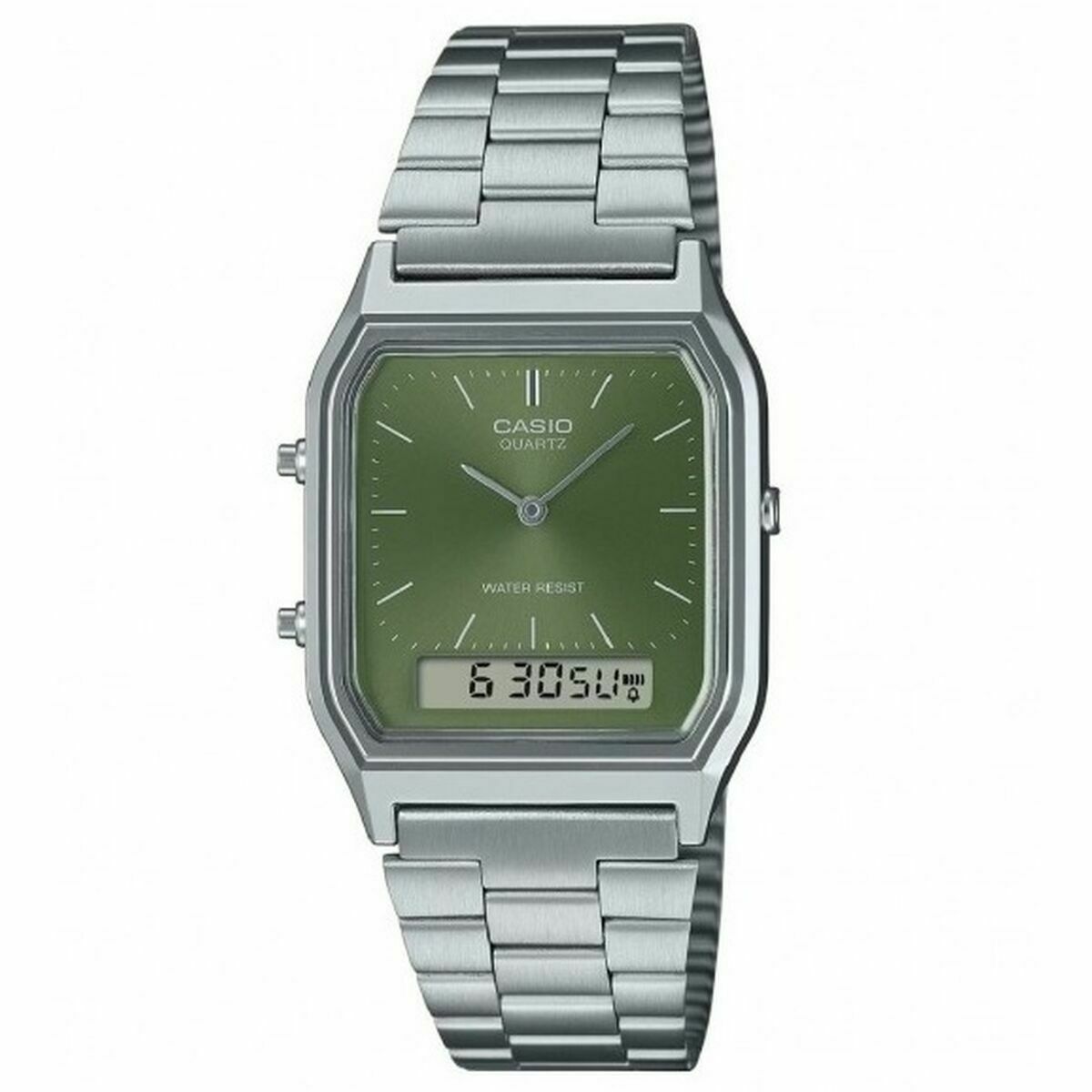 Orologio Unisex Casio EDGY COLLECTION SUNRAY DIAL - GREEN MOSS Verde Argentato