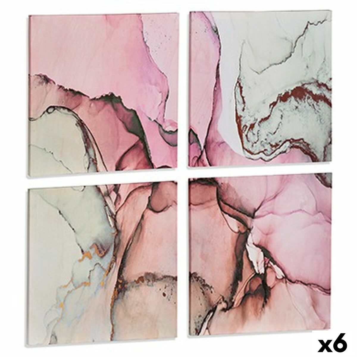 Tela Gift Decor Tela 35 X 7 X 35 Cm Rosa Marmo (4 Pezzi) (6 Unità)