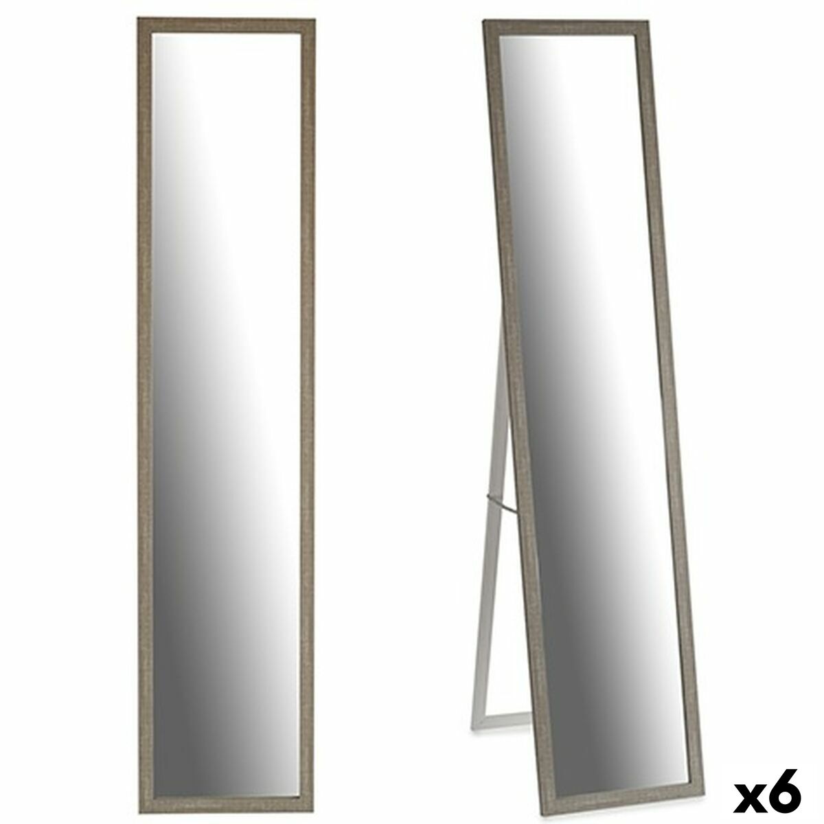 Specchio Da Terra Gift Decor Grigio Legno Vetro Cristallo Legno Mdf 44 X 32,5 X 120 Cm 32,5 X 130 X 3 Cm 33 X 130 X 4,2 Cm (6 un