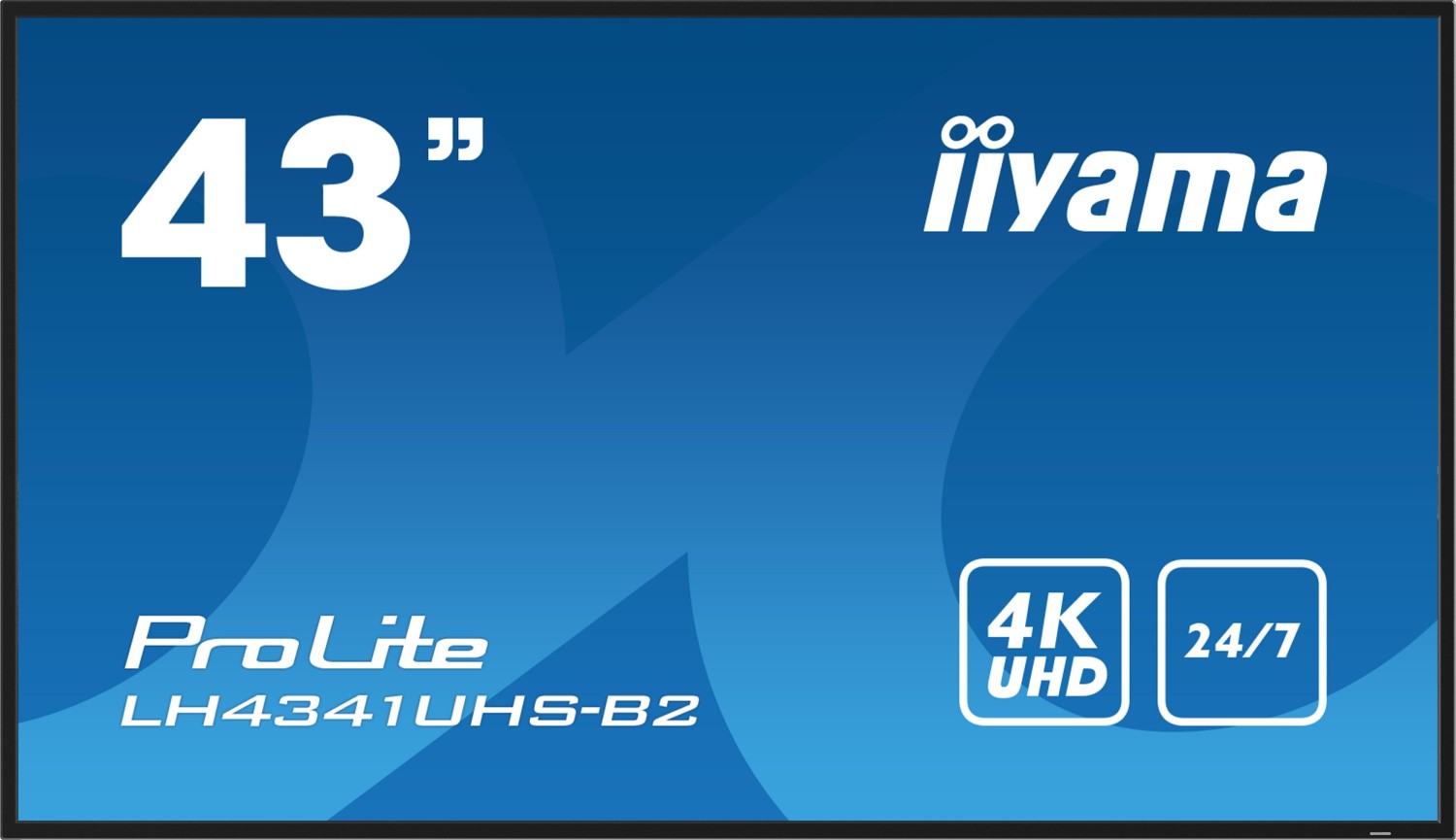 Iiyama Prolite Lh4341uhS-B2, 109,2cm (43''), 4k, Usb, Kit, Schwarz Tft Monitor, 16:9, Bildschirmdiagonale: 109,2 Cm (43''), Auflösung: 3840x2160 Pixe