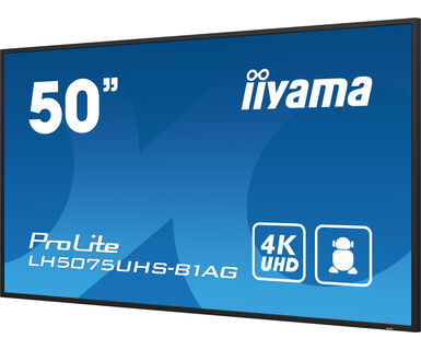 Iiyama Prolite Lh5075uhS-B1ag, 125,7cm (49,5''), 4k, Usb, Rs232, Ethernet, Wlan, Android, Kit (rs232), Schwarz Tft Monitor, 16:9, Bildschirmdiagonale