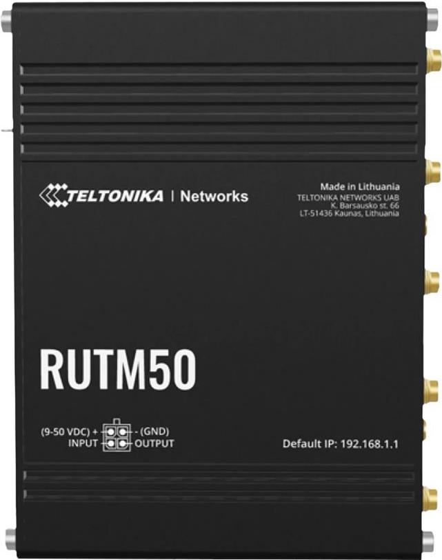 Teltonika Rutm50 - Wireless Router 4-PorT-Switch - 1gbe, Ppp - WI-Fi 5 - DuaL-Band - An DiN-Schiene Montierbar, Oberflächenmontierbar (rutm50000000)