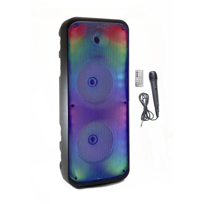 Altoparlante Karaoke Illuminato - Inovaalley - Ka25-Fire - Bluetooth V5.0 - 64 Cm - 850 W - Nero