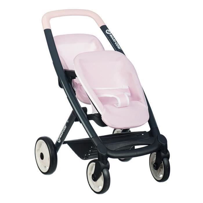 Smoby - Passeggino Gemellare MaxI-Cosi Rosa - Dai 3 Anni