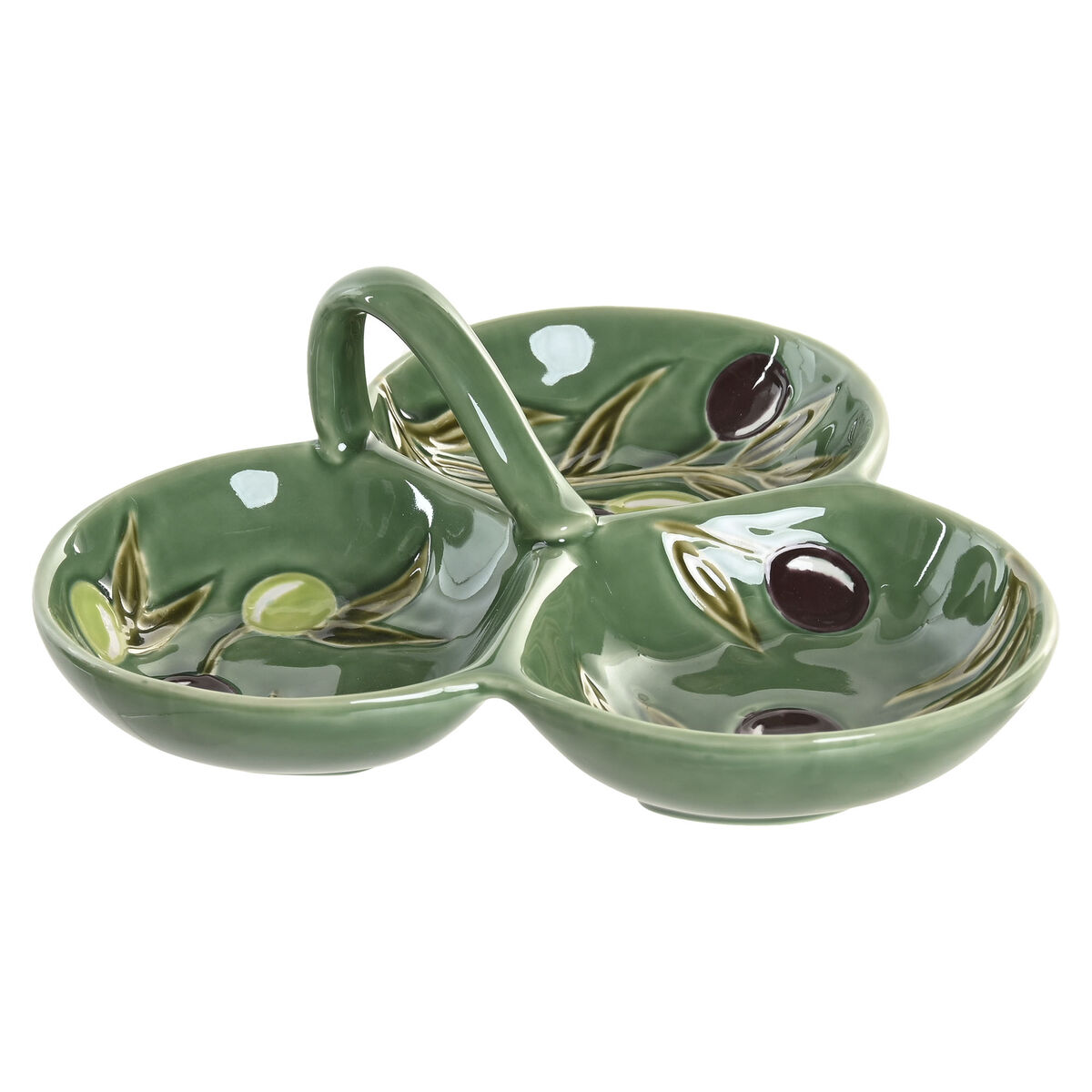 Ciotola Home Esprit Verde Gres Cottage Con Rilievo