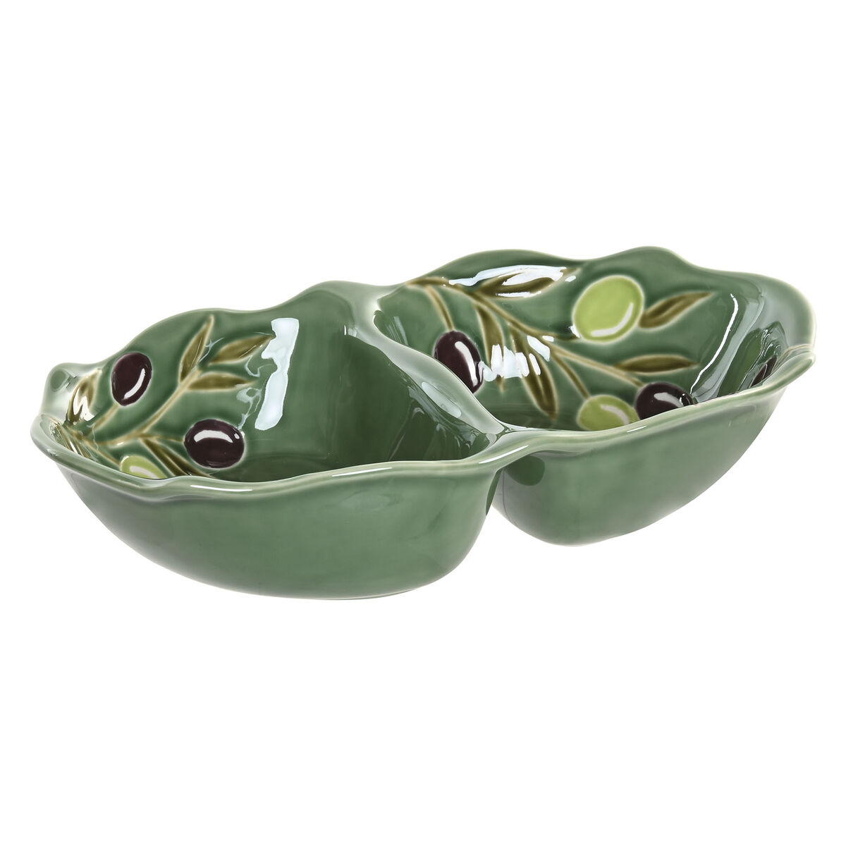 Ciotola Home Esprit Verde Gres Cottage Con Rilievo