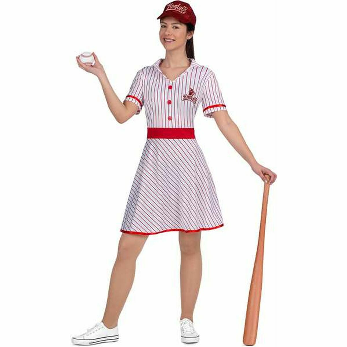 Costume Per Adulti My Other Me  Baseball Vintage Rosso Taglia:s