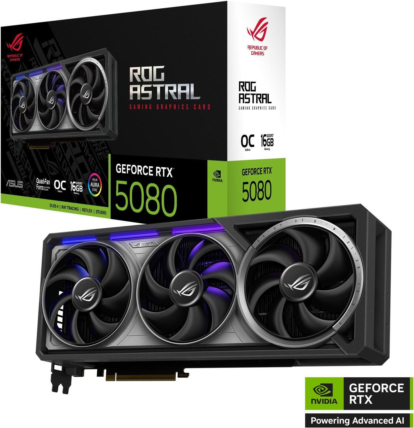 Asus Rog Astral Geforce Rtx 5080 Oc Edition 16384 Mb Gddr7 (90yv0lv0-M0na00)