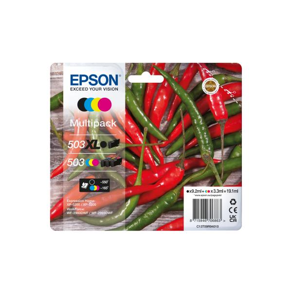 Epson 503 Xl Cartuccia D'inchiostro 4 Pz Originale Resa Elevata [xl] Nero, Ciano, Magenta, Giallo (epson 503 Xl Multipack - 4 Pakker - Xl)