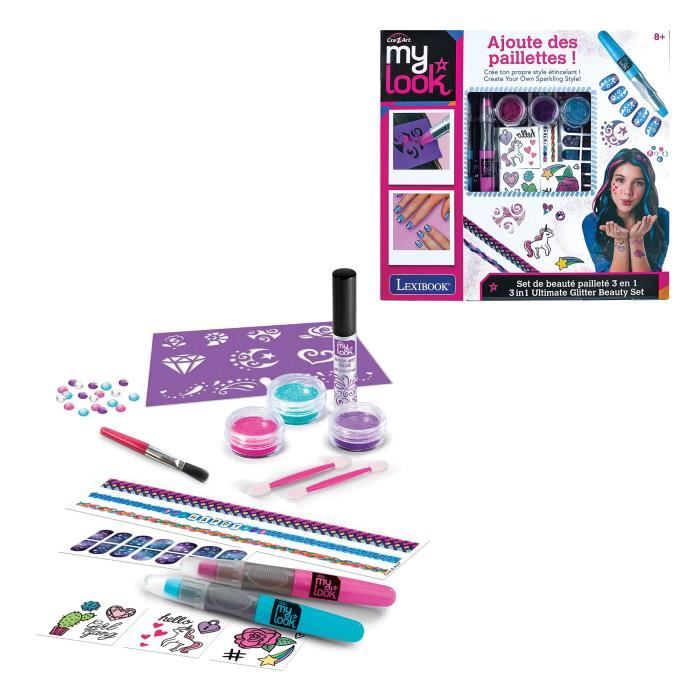 Lexibook - Kit Di Bellezza Glitterato 3 In 1