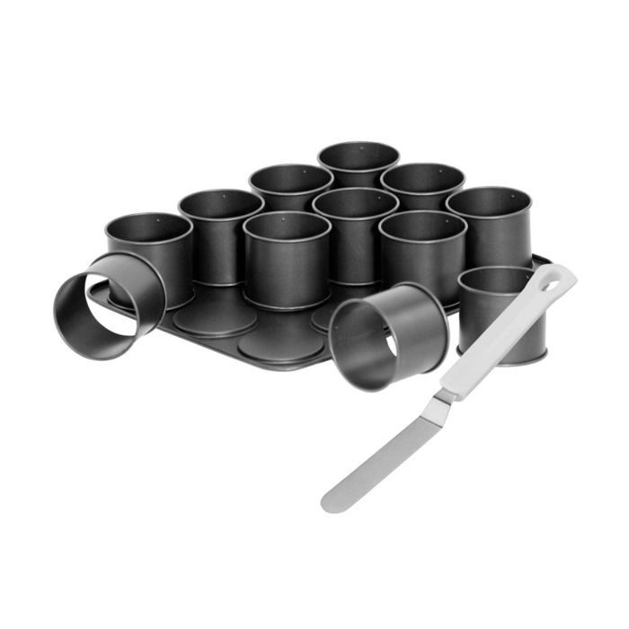 Teglia Per Mini Torte E Spatola Per Glassa Zenker - Nero Metallizzato