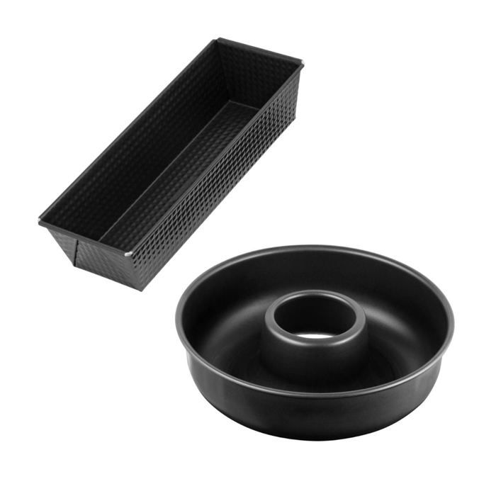 Set Di Stampi Per Dolci E Stampi Per Savarin - Zenker - Nero Metallizzato - 30,5 X 11,5 Cm E 28 cm
