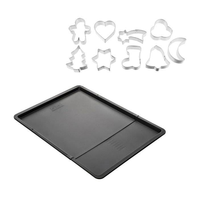 Set Con Teglia Estensibile E 9 Tagliabiscotti Su Gancio - Zenker