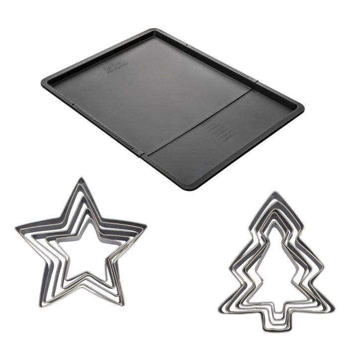 Set Con Teglia Estensibile E 10 Tagliabiscotti - Zenker