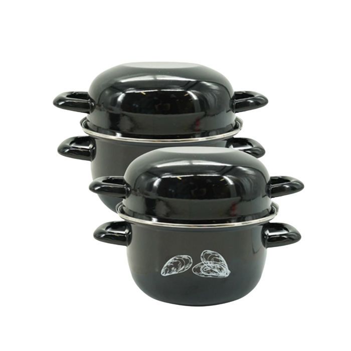 Set Di 2 Pentole Per Cozze - Fackelmann - Smaltate - 20,5 X 26 X 17,5 cm